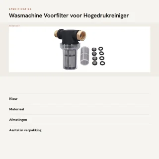 Dailygoods voorfilter voor hogedrukreiniger 3/4 inch binnendraad