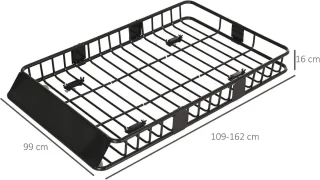 Dakmand auto bagagerek metaal 162x99x16 cm