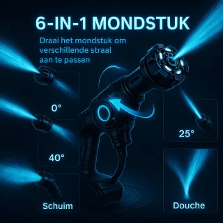 Draadloze Hogedrukreiniger 21V 160 bar 7-in-1