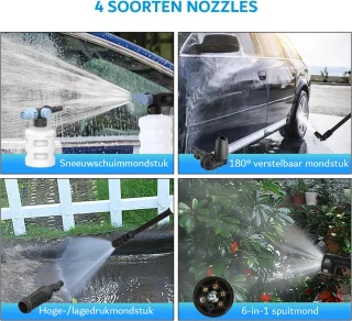 Draadloze hogedrukreiniger 21V 4.0Ah wit 435PSI