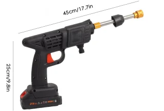 Draadloze Hogedrukreiniger 21V met 2 Batterijen en Accessoires Zwart