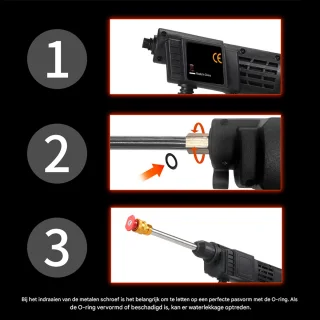 Draadloze Hogedrukreiniger 21V met 2 Batterijen en Accessoires Zwart