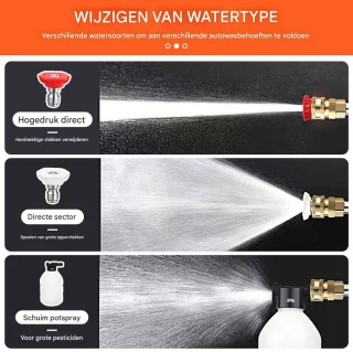 Draadloze Hogedrukreiniger 21V met 2 Batterijen en Accessoires Zwart