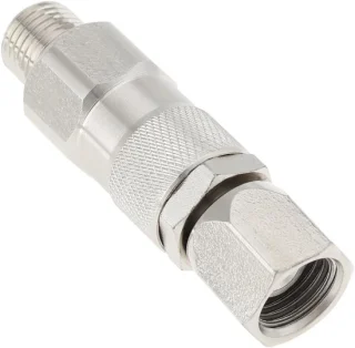 Draaibare joint hoge druk 1/4 inch mannelijk - 1/4 inch vrouwelijk