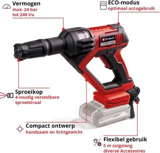Einhell HYPRESSO 18/24-1 Solo Accu Hogedrukreiniger Power X-Change