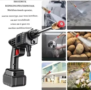 Gabrys® Elektrische draadloze hogedrukreiniger met accessoires