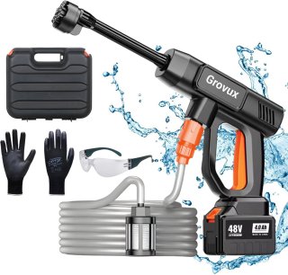 Grovux Draadloze Hogedrukreiniger 48V 15000mAh Zwart