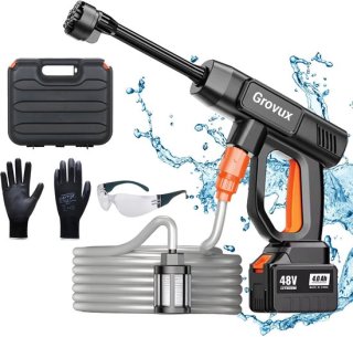 Grovux Draadloze Hogedrukreiniger 48V 15000mAh Zwart