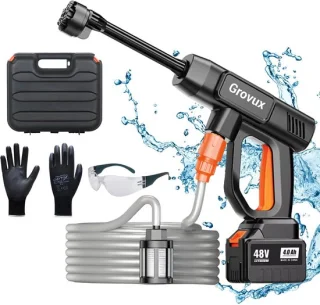 Grovux Draadloze Hogedrukreiniger 48V 15000mAh Zwart