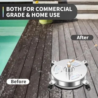 Wat vinden we goed aan de Hogedrukreiniger + 14" RVS oppervlaktereiniger