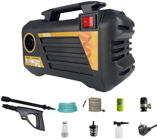 Hogedrukreiniger 3000W 220V Zwart - Waterpistool voor Auto, Vloer en Tuin