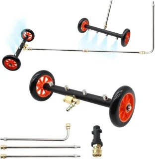Hogedrukreiniger - 40 x 11 x 126 cm - Multifunctionele Ondervloerreiniger met 4 Sproeiers - Voor Auto's en Tuinen