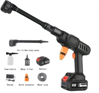 Hogedrukreiniger 6-in-1 Draadloos met 2 Batterijen en Lader