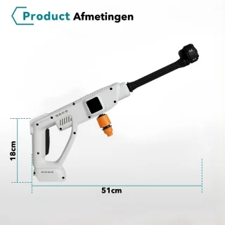 Hogedrukreiniger Accu 100Bar 2 Accu's Wit