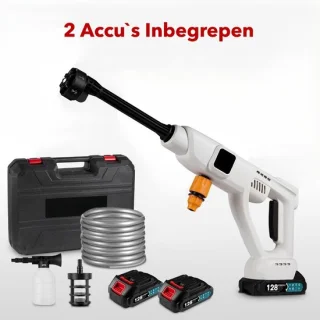 Hogedrukreiniger Accu 100Bar 2 Accu's Wit