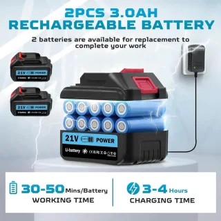 Hogedrukreiniger Accu Draadloos 2x3000mAh