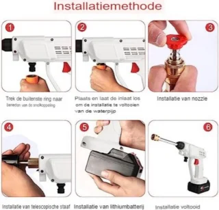 Hogedrukreiniger Auto Accu Wit