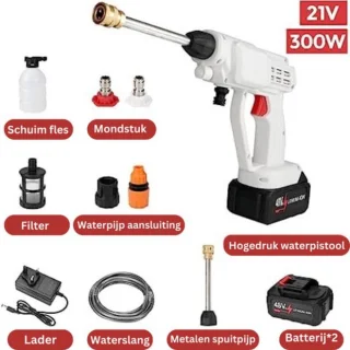 Hogedrukreiniger Auto Accu Wit