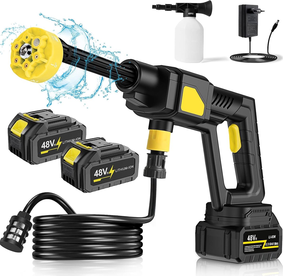 De Hogedrukreiniger Auto Zwart Geel in één oogopslag