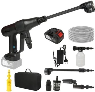 Hogedrukreiniger - Hogedruk Auto-Wasser - Hogedrukspuit - Draadloze - 3500W - 18V - 200Bar - 6-in-1 Mondstuk - 1 Accu - Zwart
