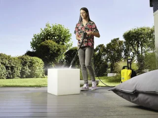 Hogedrukreiniger met slanghaspel