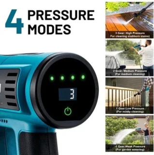 Hogedrukreiniger - Terrasreiniger - Hogedrukreiniger Accu - Elektrische Hogedrukreiniger - 250Bar - Draadloos Spuitpistool - met 2 x Accu - Draagtas - voor Auto - Tuin - Terras - 18V - Blauw