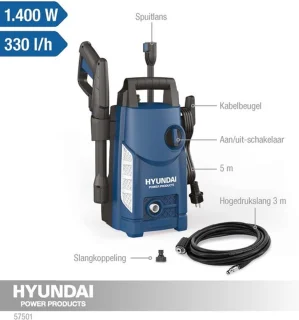 De Hyundai 57501 Hogedrukreiniger in één oogopslag