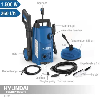 HYUNDAI hogedrukreiniger 1500W deluxe set