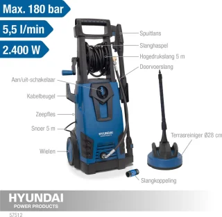 HYUNDAI hogedrukreiniger Deluxe set 2400 W