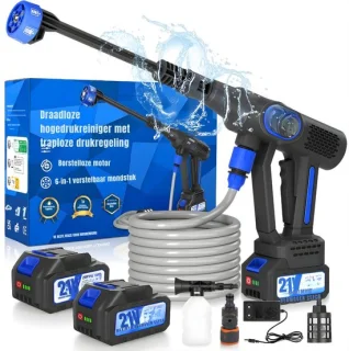 KIRA® Hogedrukreiniger op accu zwart/blauw