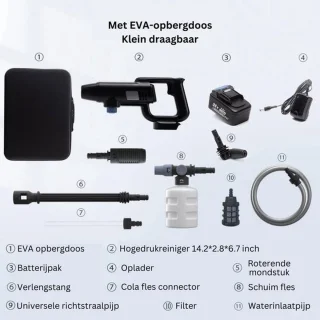 Luxe Hogedrukreiniger 1300W Zwart Accu