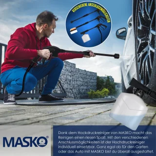 MASKO® hogedrukreiniger 2200W 165 bar met accessoires en haspel