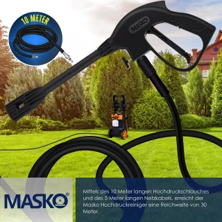MASKO hogedrukreiniger 2200W met haspel en accessoires