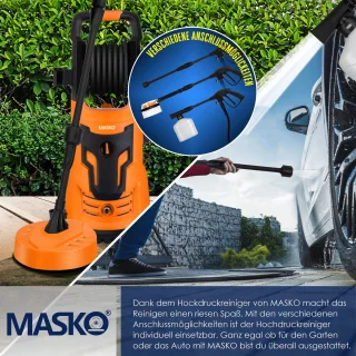 MASKO hogedrukreiniger 2200W met haspel en accessoires