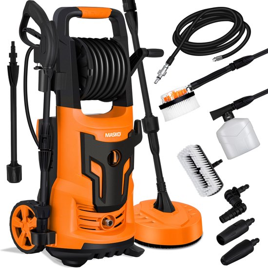 MASKO hogedrukreiniger 2200W met haspel en accessoires review