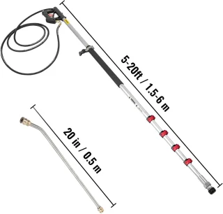 Mila Shop Hogedrukreiniger Telescopische Lans Verlengstuk 1,5-6m