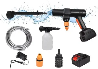 Mobiele 6-in-1 Accu Hogedrukreiniger 1 accu - Mobiel - Draadloos - Voor Auto en Tuin