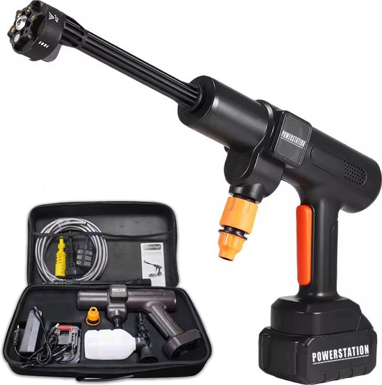 Mobiele 6-in-1 Accu Hogedrukreiniger 1 accu - Mobiel - Draadloos - Voor Auto en Tuin