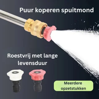 Mobiele hogedrukreiniger met accu's en accessoires