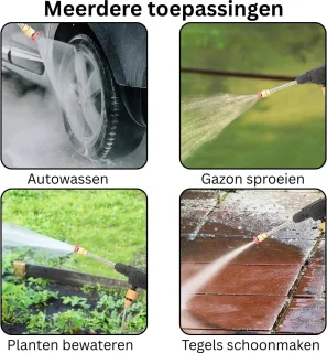Mobiele hogedrukreiniger met accu's en accessoires