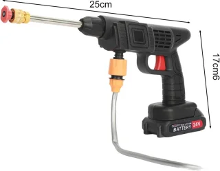 Mobiele hogedrukreiniger met accu's en accessoires