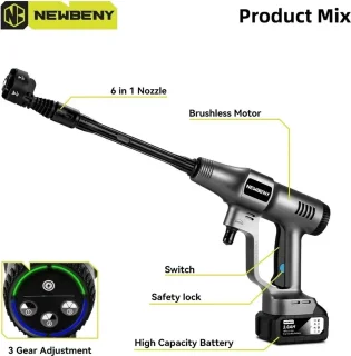 Newbeny 6-in-1 Accu Hogedrukreiniger 200 Bar