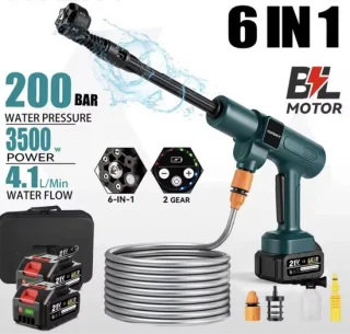 NextNovaDeals 200Bar hogedrukreiniger met waterpistool en emmer, compatibel met Makita 21V accu