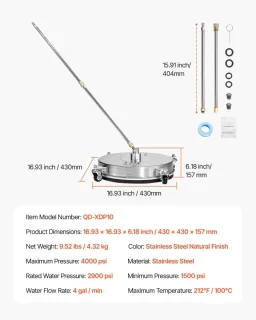 Oppervlaktereiniger Terrasreiniger Ø43 cm RVS