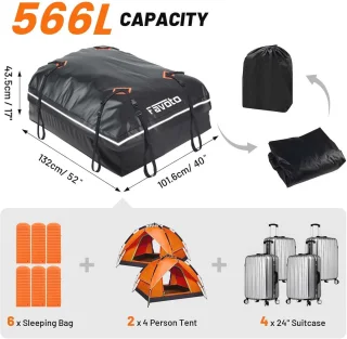 Opvouwbare Dakkoffer 566 L - Dakbox voor Auto en SUV