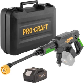 Procraft CW20bb accu-hogedrukreiniger 20 V 30 bar 180 l/u, set met accu 4,0 Ah en koffer