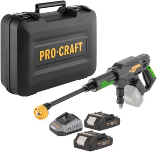 Procraft CW20bb accu-hogedrukreiniger 20 V, 30 bar, 2x accu 2,0 Ah, oplader en koffer