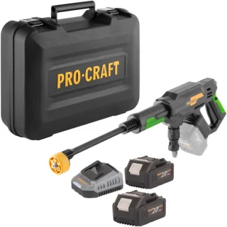 Procraft CW20bb accu-hogedrukreiniger 20 V met 2 accu's, oplader en koffer