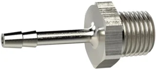 R 1/8 a., voor slang LW10 mm, SW 14, messing niet; werkdruk max. 25 bar, bedrijfstemperatuur. Maximale 150 °C.