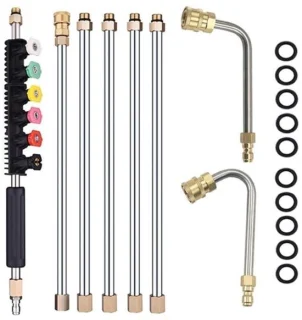 Set van 8 verlengpijpen voor hogedrukreiniger met 1/4 inch snelaansluitingen